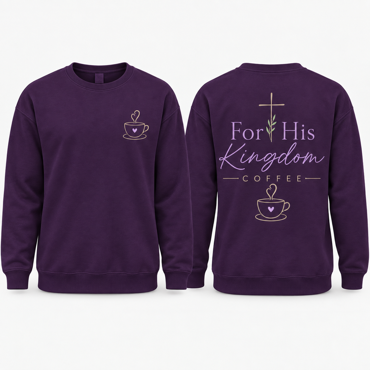 For His Kingdom Coffee Crewneck Sweatshirt